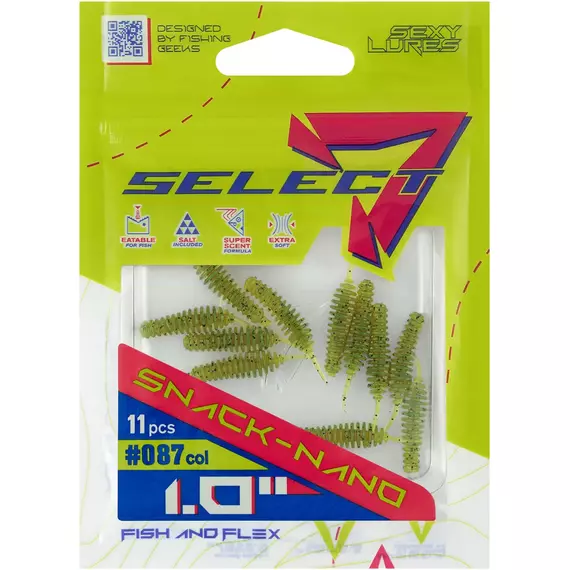 Силікон Select Snack Nano 1" #087 (11шт/уп), Довжина силікону: 1" (2.54 см), Колір силікону: 87, фото , изображение 2